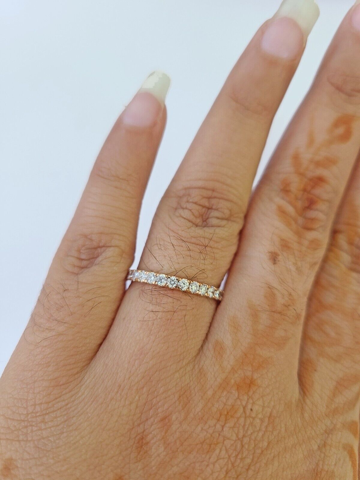 REAL 14k Rose Gold Diamond Ladies Ring Drop Shaped Women Engagement Wedding - GoldenlinQ